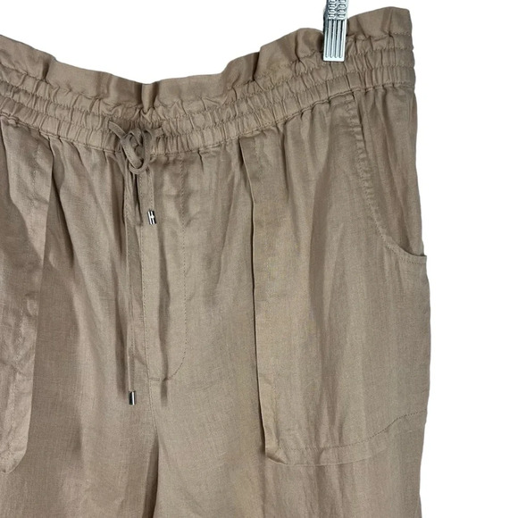 LAUREN RALPH LAUREN Black Label Tan Linen Pull on Pants - Picture 3 of 7